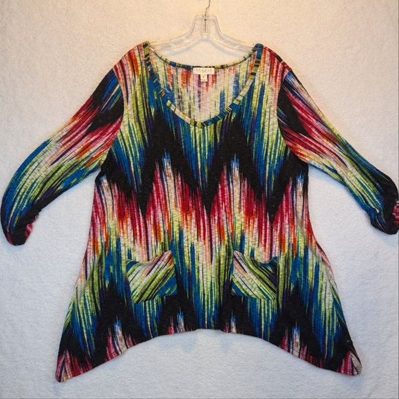 Studio JPR Multi Color Knit Sweater with Front Pockets - Picture 3 of 7